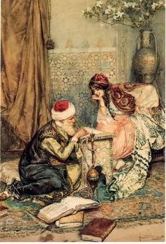 unknow artist Arab or Arabic people and life. Orientalism oil paintings  397